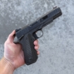 Picture of Nighthawk Agent 2 Govt Smoked Nitride (10mm) IOS Carbon Fiber Grips 1911
